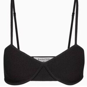 Aritzia Babaton sculpt knit bra top black